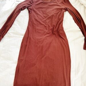 Quince Long Sleeve Dress in Rich Brown